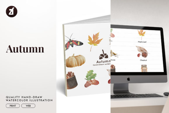 Autumn Watercolor Illustration and Illustrations