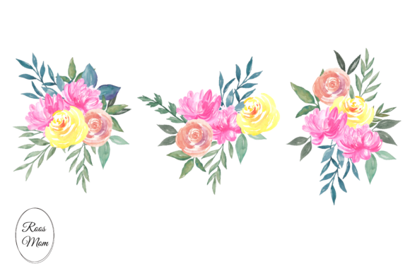 Beautiful Watercolor Flowers Bouquets Illustrations