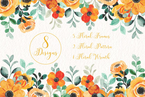 Digital Clipart Floral Watercolor Part33 Illustrations