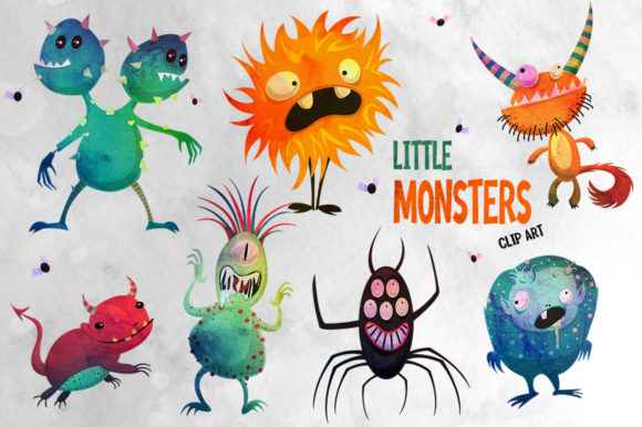 Little Monsters Watercolor Pack and Illustrations