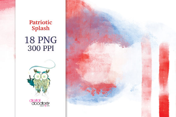 Patriotic Watercolor Splash Illustrations