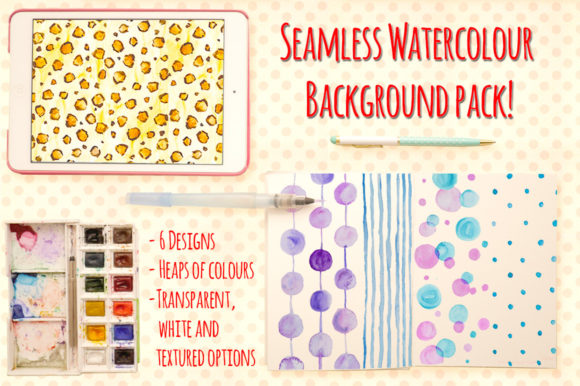 Seamless Watercolor Background Pack for Illustrations