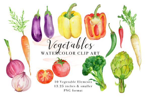 Vegetables Watercolor Clip Art