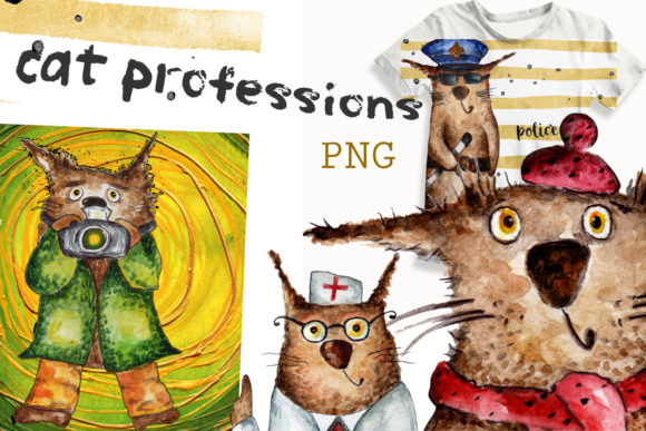 Watercolor Clip Art of the Profession Illustrations