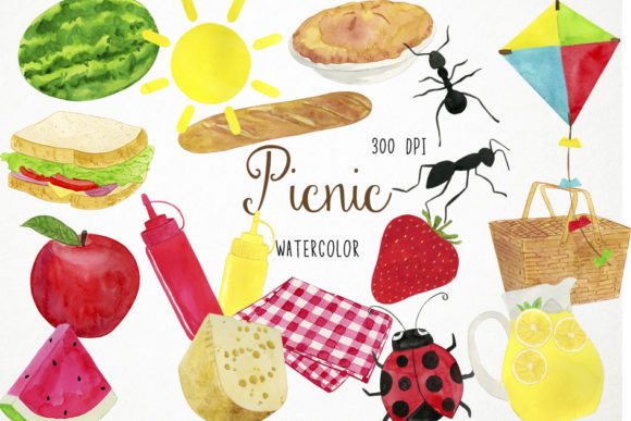 Watercolor Picnic Clipart Review