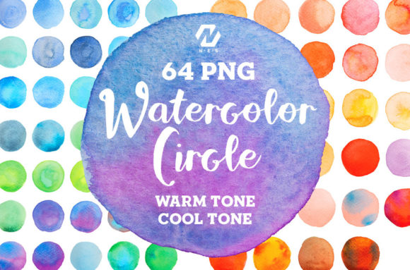 Watercolor Texture Circle Shape Bundle