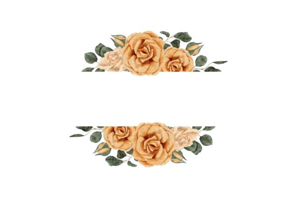 Watercolor Yellow Rose Flower Frame Illustrations