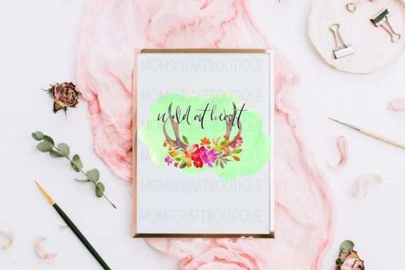 Wild at Heart Flower Antlers Watercolor